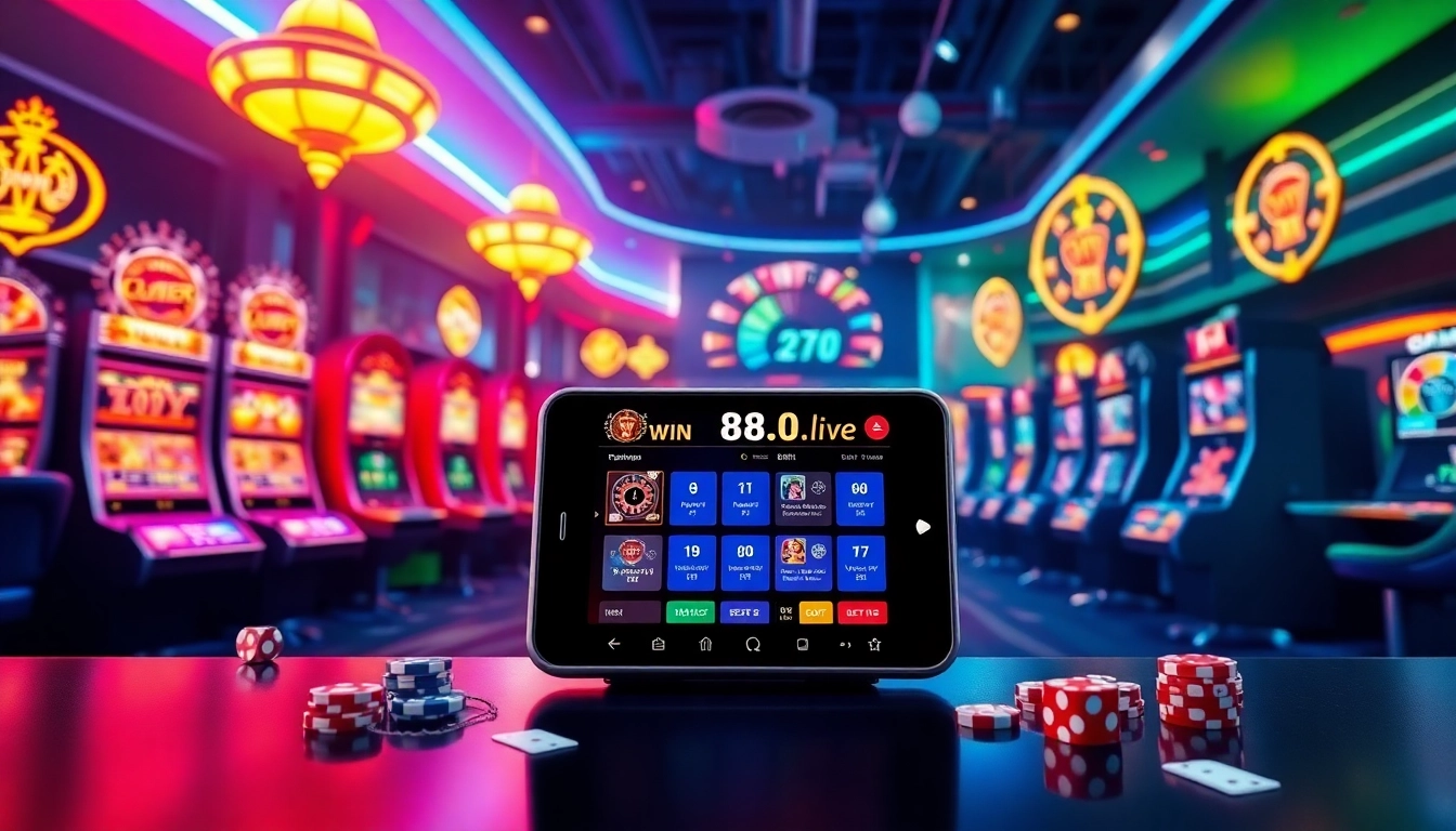 Discover the engaging interface of winvn88.live, featuring vibrant casino elements and an immersive gaming experience.