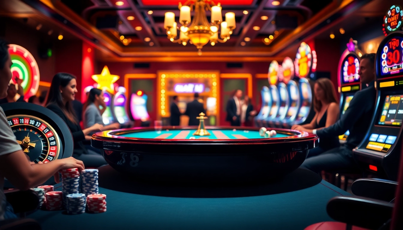 S8 gaming table surrounded by players enjoying a lively casino atmosphere
