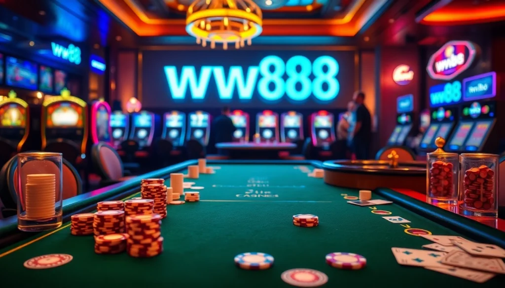 Immerse in an exciting gambling atmosphere at ww88 with vibrant casino games and luxurious decor.