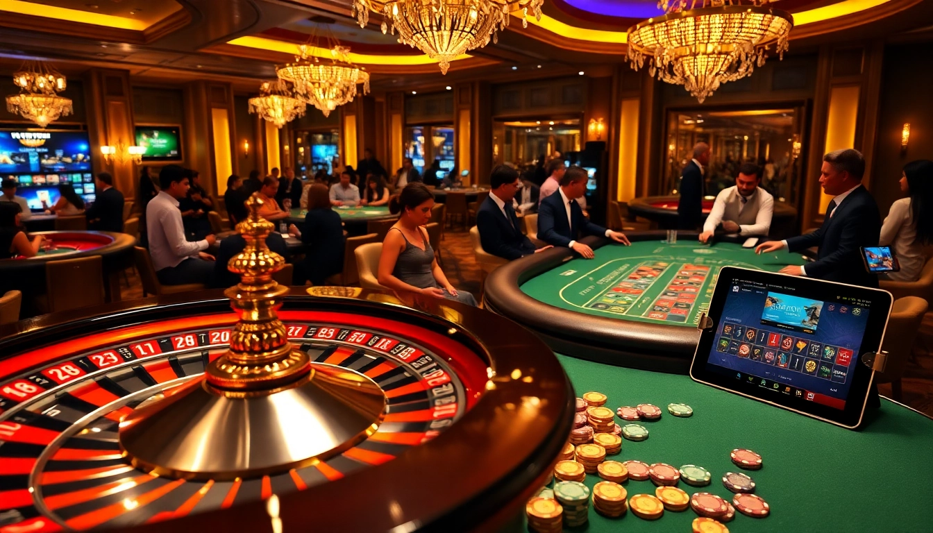 Experience thrilling moments at https://rikvip1.store/tac-gia-rikvip/ with a lively casino atmosphere featuring a roulette wheel.