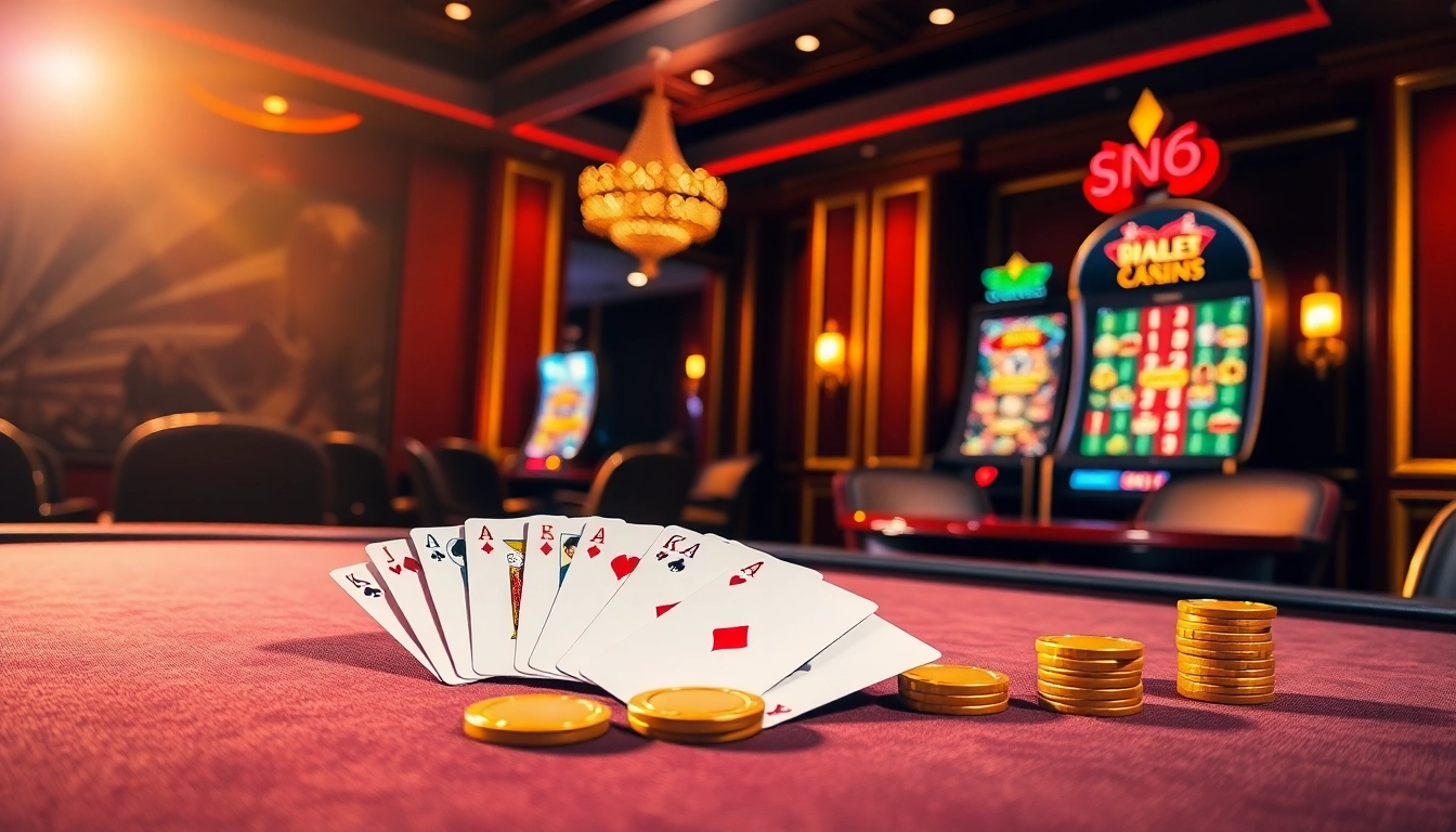 Players enjoying poker and slots at cm88.com with luxury and excitement in the casino atmosphere.