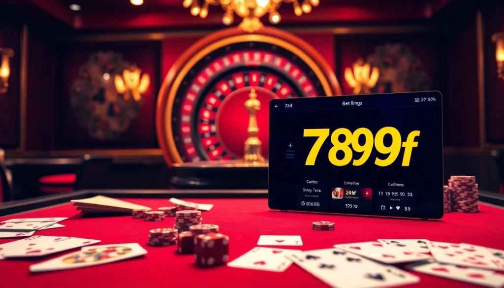 Experience the thrill with 789f at a luxurious casino table featuring cards and chips.