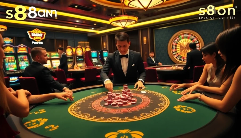 Experience thrilling poker at https://s8onl.com/, featuring professional dealers and vibrant gaming ambiance.