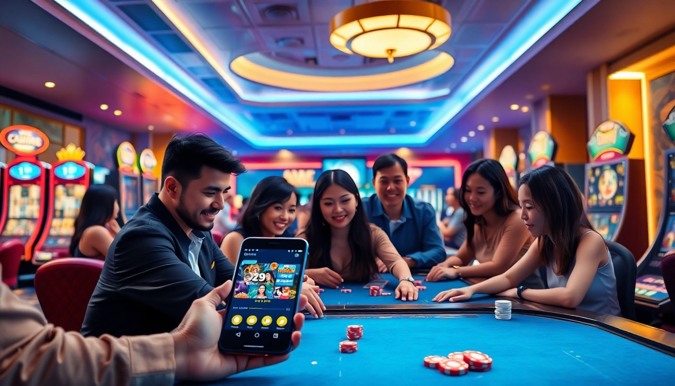 Exciting online gaming experience at tk88win.live with diverse players enjoying casino games.