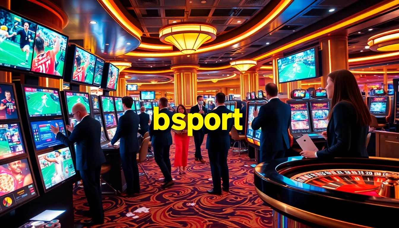 Engaging sports betting scene showcasing bsport's vibrant casino atmosphere with dynamic interactions.