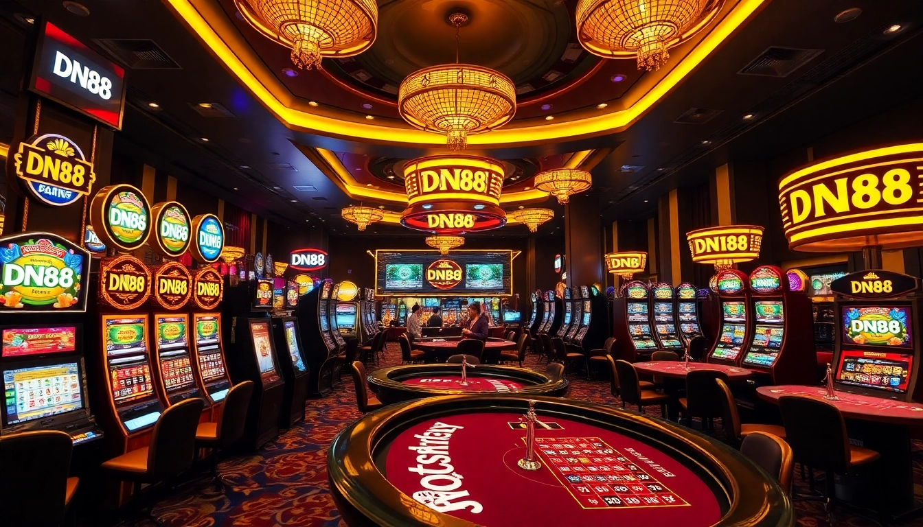 Experience the thrill of DN88 with vibrant casino gaming, featuring slot machines and tables.