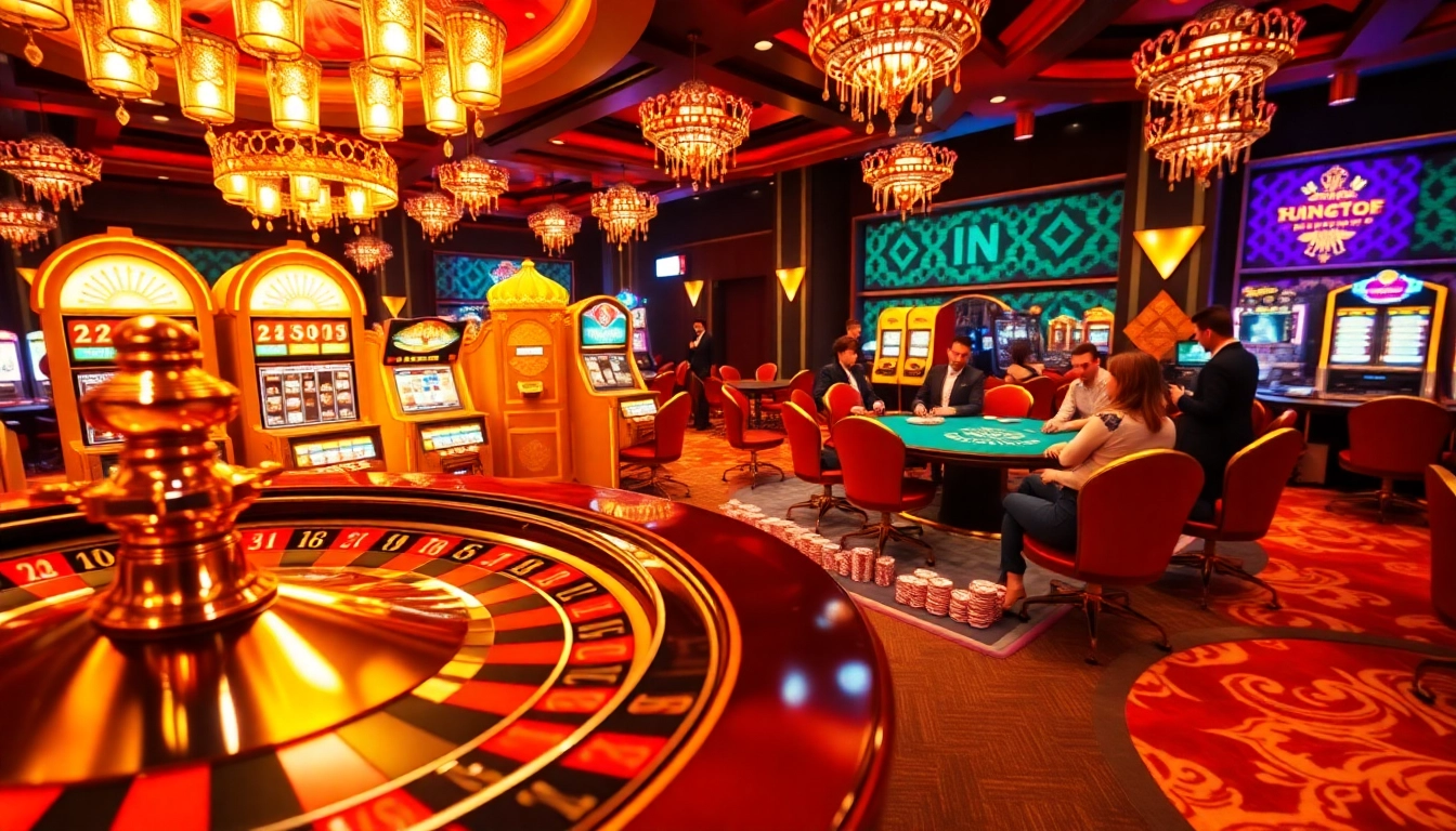 Experience excitement with xin88 visuals, showcasing vibrant casino tables and thrilling gambling scenes.