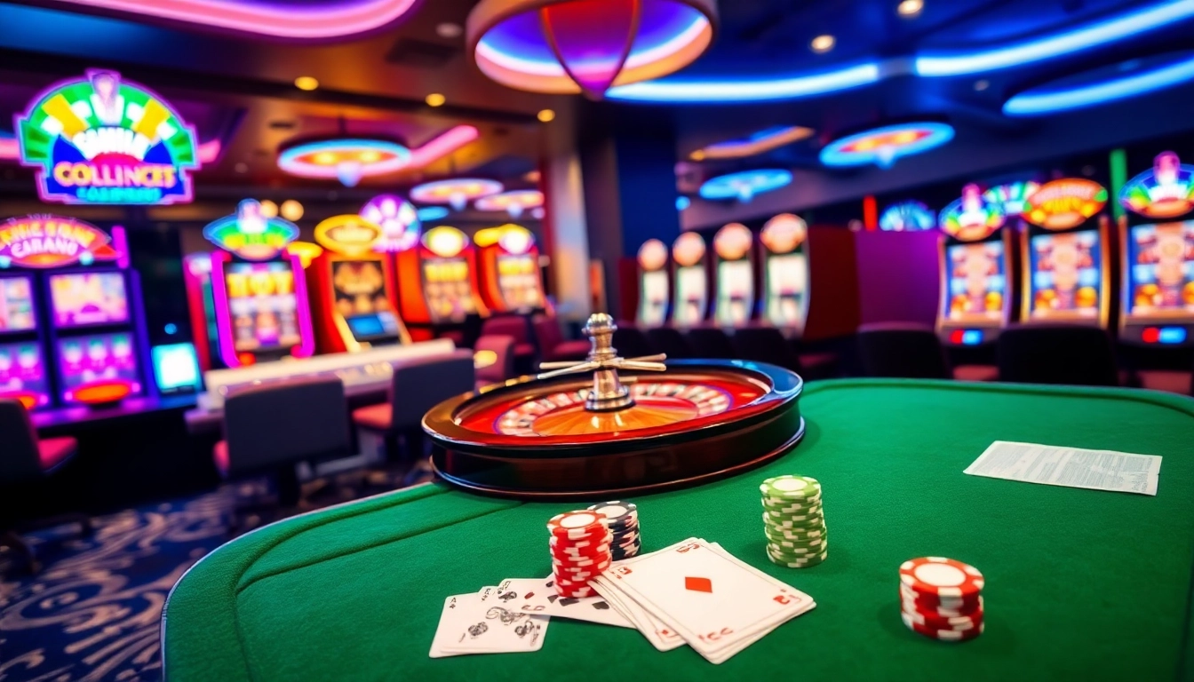 Exciting gambling scene at https://11win.vc/, showcasing a roulette wheel and poker chips in a luxurious casino.