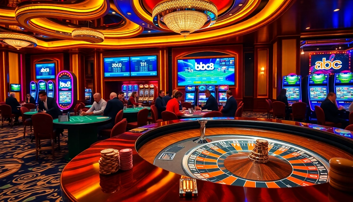 Experience high-stakes gaming at abc8 with captivating casino visuals highlighting excitement.
