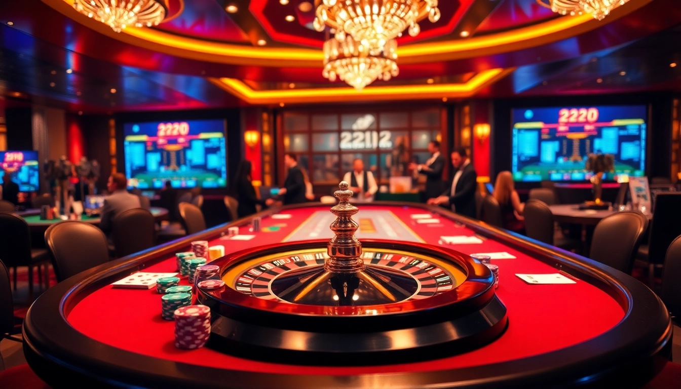 Players engaging in high-stakes action at 222BD Casino's luxurious gaming table.