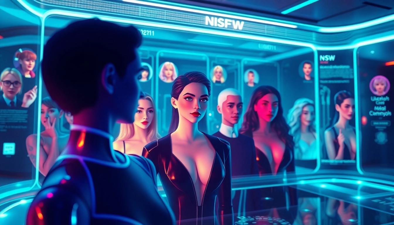 Engaging NSFW character AI interface showcasing vibrant avatars and modern design elements.