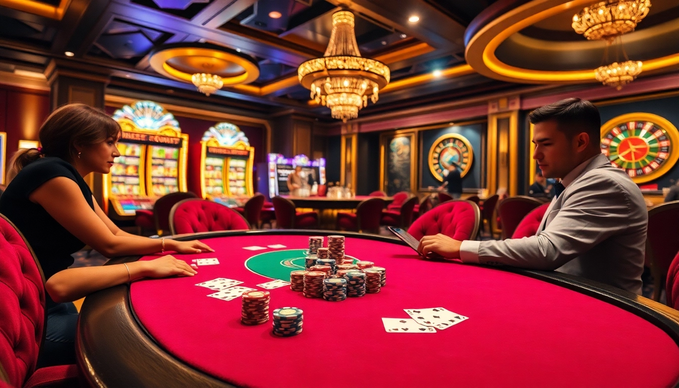 Experience the thrill of casino gaming at https://v188v.net/, featuring poker chips and a roulette wheel.