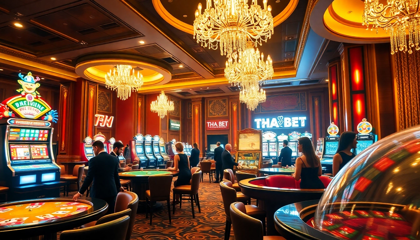 Experience the thrill of THA BET with vibrant casino tables, engaging players, and luxurious surroundings in action.