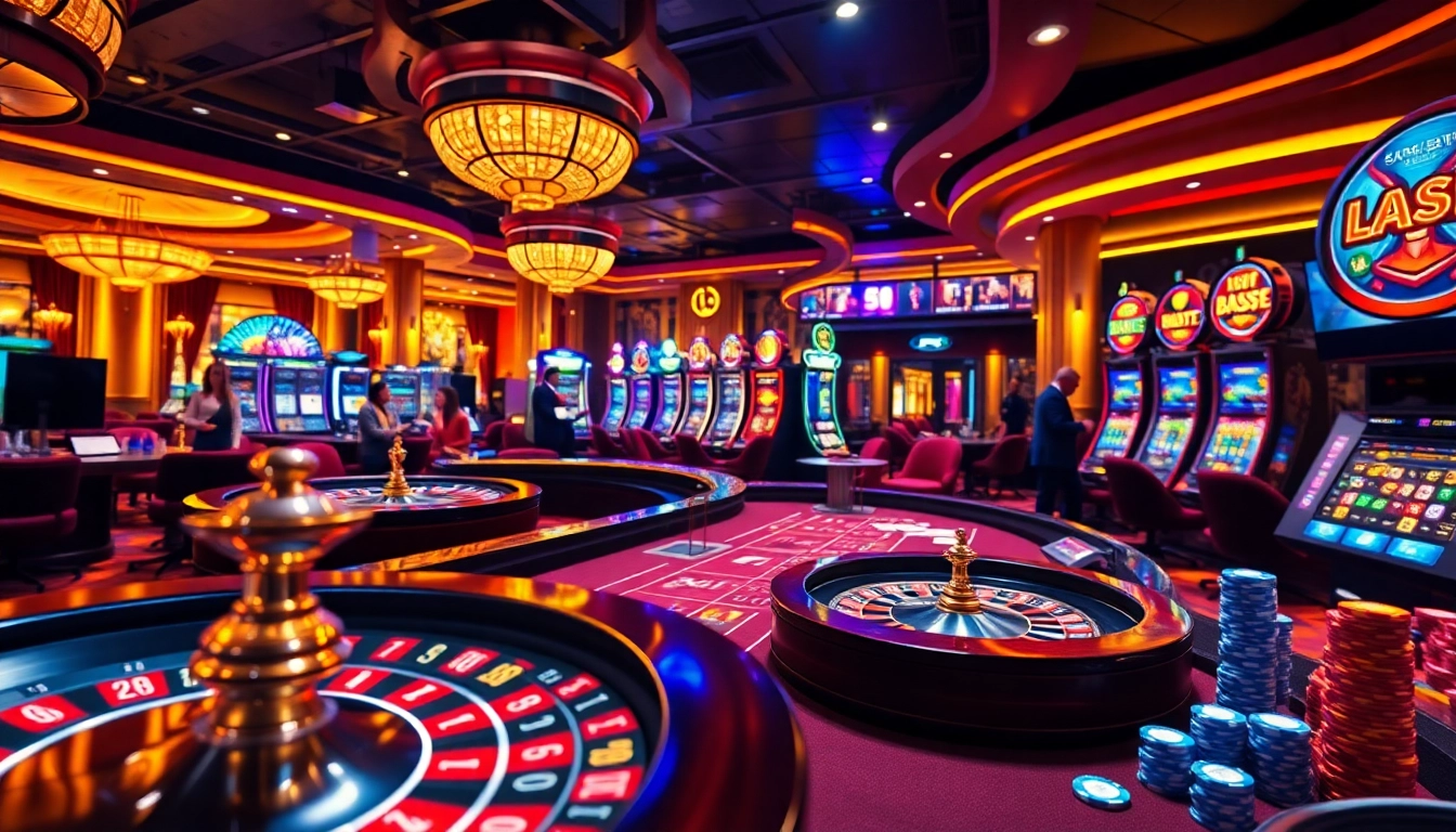 The dazzling casino atmosphere at https://kubet77i.ink/ showcasing exciting games like roulette and poker.