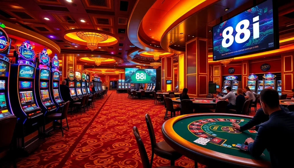Amidst a busy casino, players engage at the roulette table with excitement surrounding 88i promotional elements.