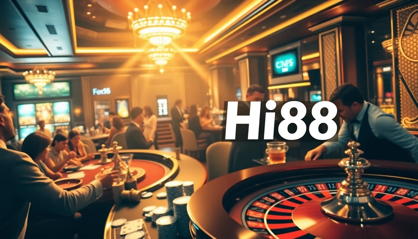 Players enjoying casino games and online betting at Hi88, capturing the excitement of gambling.