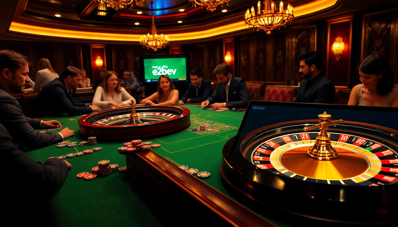 Experience the luxury of online gambling with e2bett.dev at a stylish casino table.