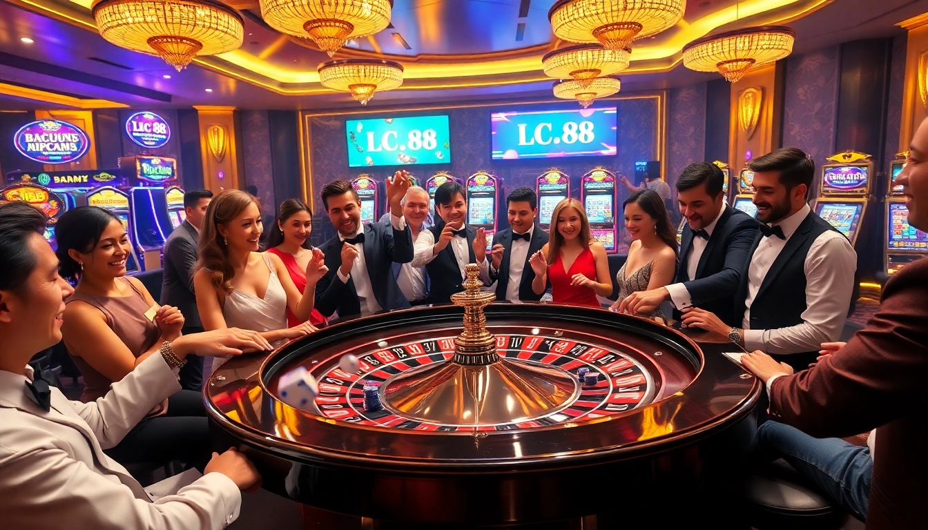 Engage with thrilling gambling action at Lc 88 while players place bets on roulette and slots.