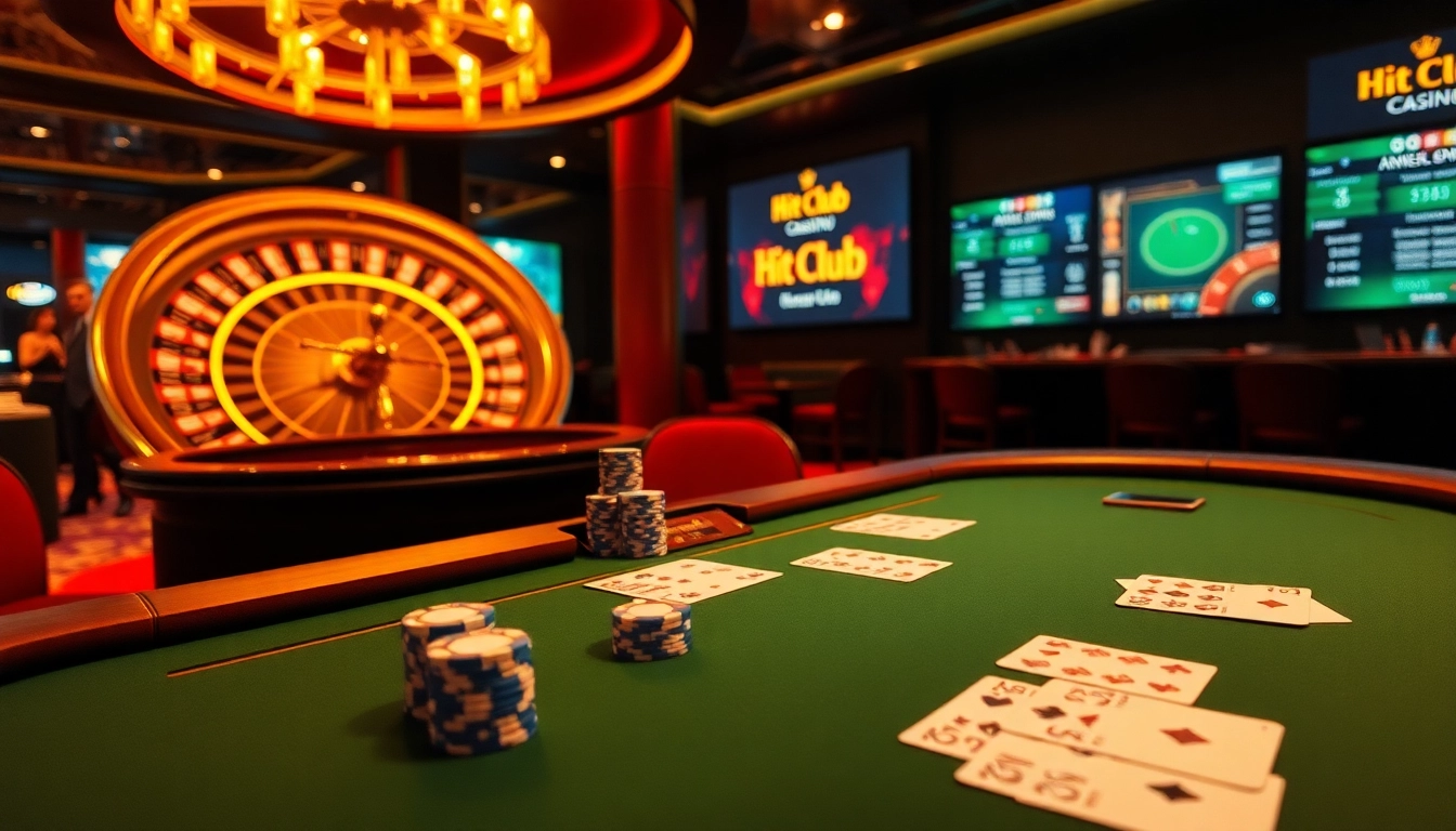Experience the high-stakes excitement at Hit Club casino with elegant poker games and vibrant roulette wheels.