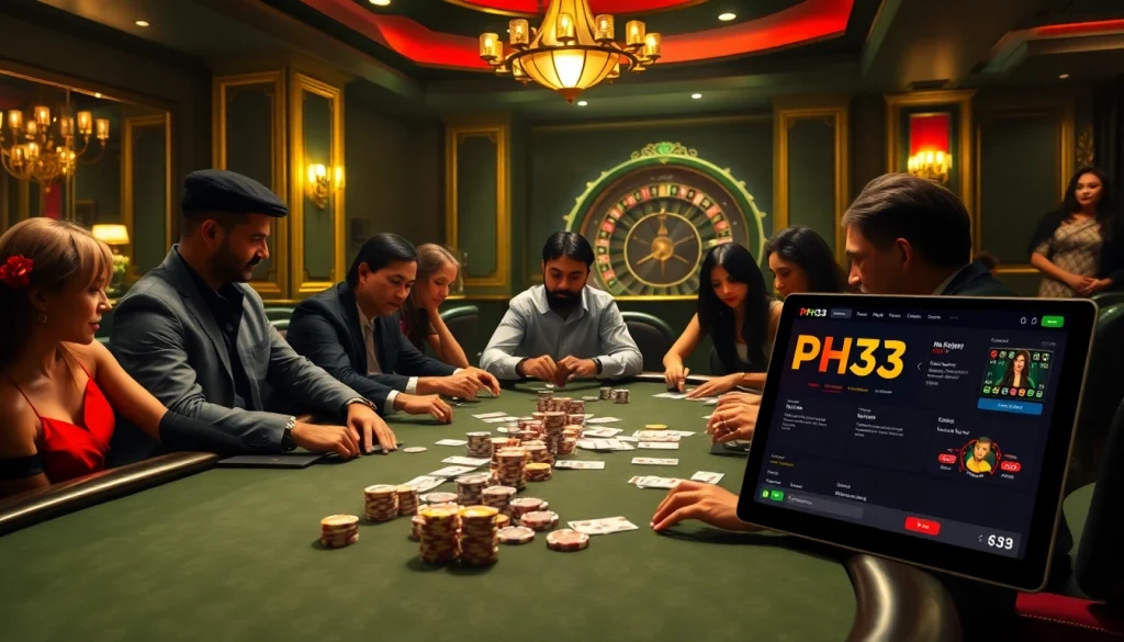 Experience the thrill of gambling at PH33.info with a vibrant poker game featuring high-stakes action and luxury.