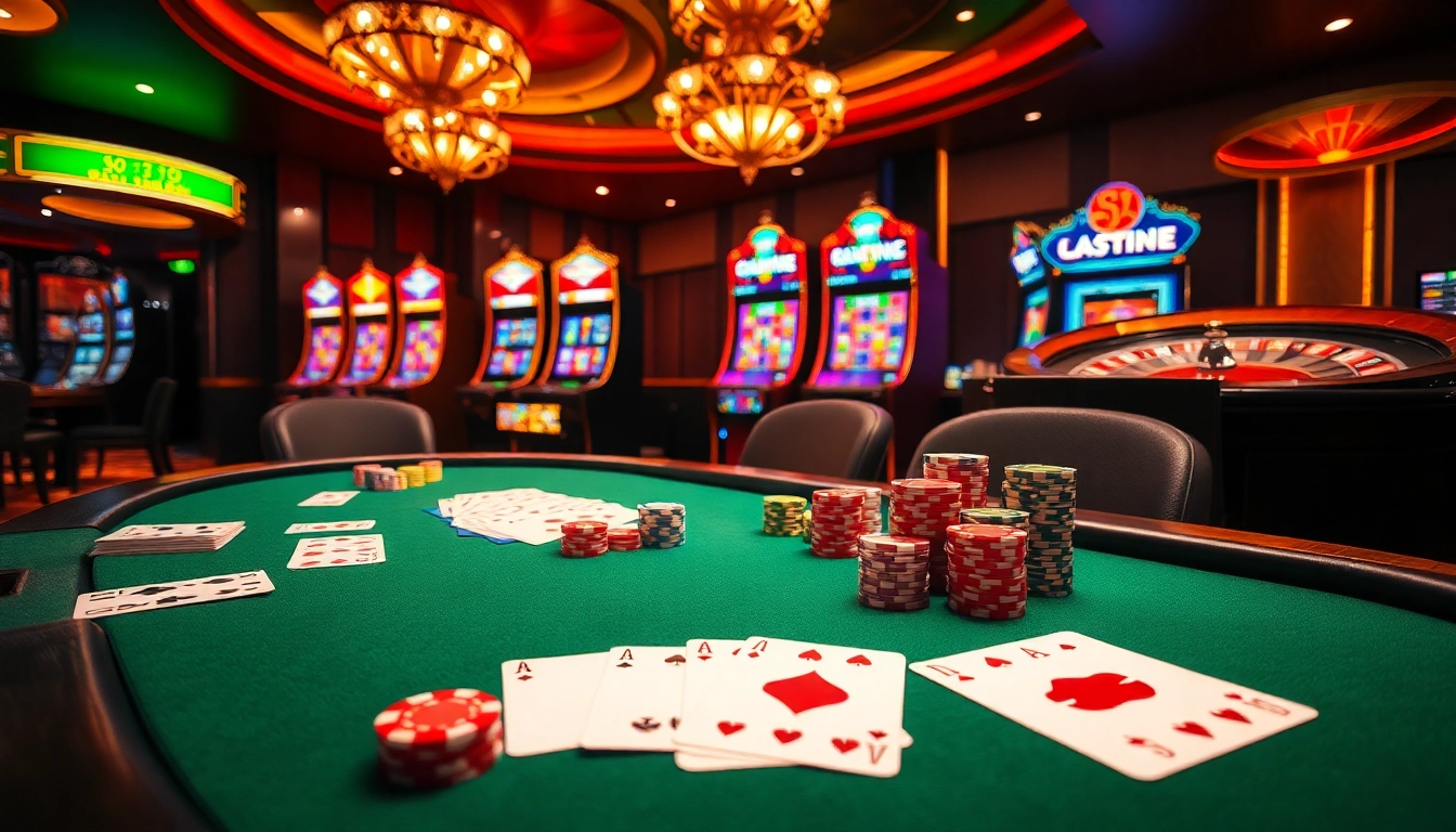 High-stakes action at a vibrant casino table featuring http://789clubar.com/ poker chips and spinning roulette wheel.