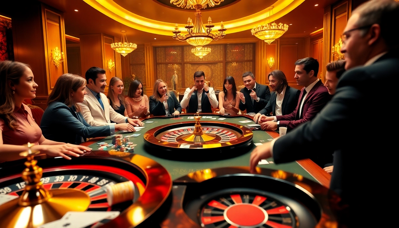 Players enjoying a thrilling gaming experience at MK8.COM's luxurious casino table.