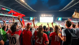 Experience live football excitement with fans at https://vaoluoitv.it.com, showcasing vibrant sports atmosphere and communal joy.