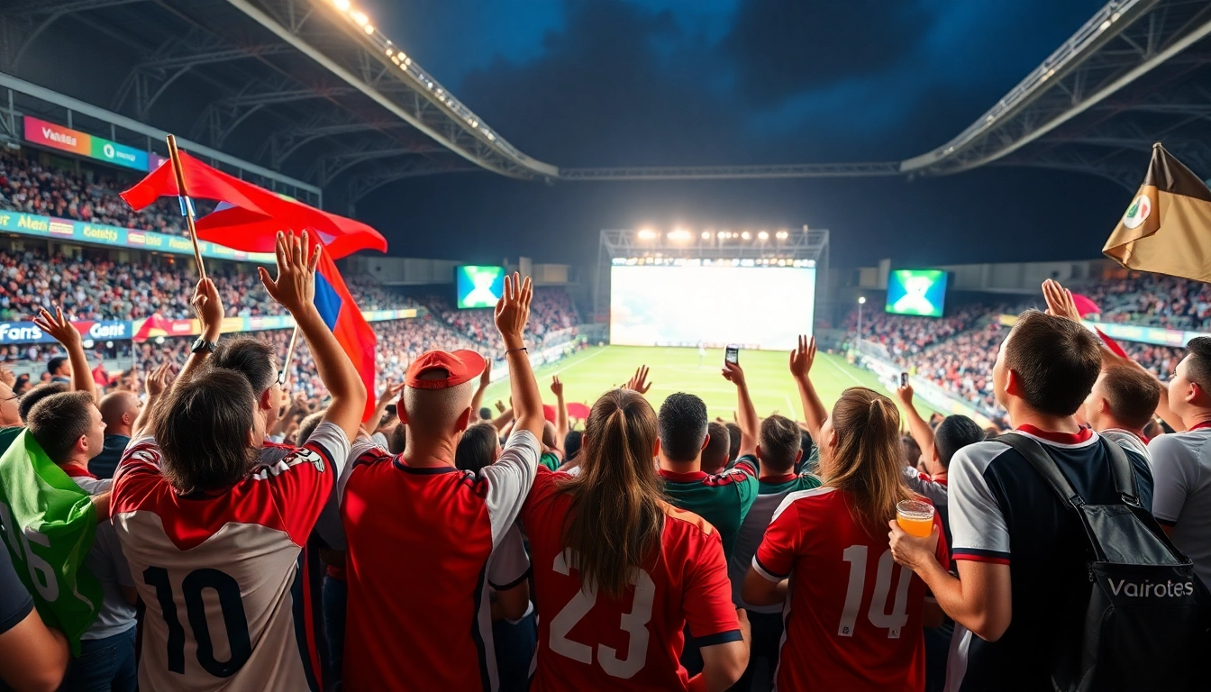 Experience live football excitement with fans at https://vaoluoitv.it.com, showcasing vibrant sports atmosphere and communal joy.