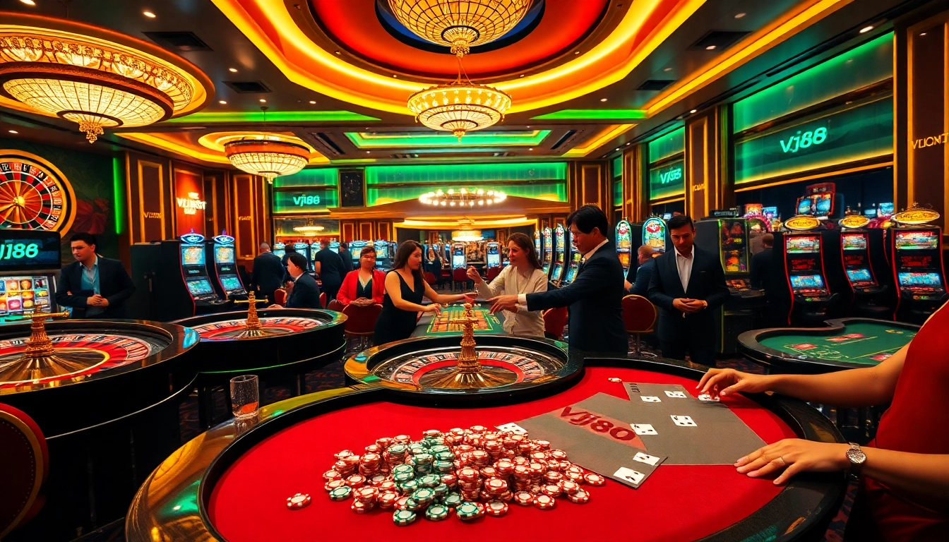 Experience thrilling gameplay at VJ88 with luxurious tables and vibrant gaming action.