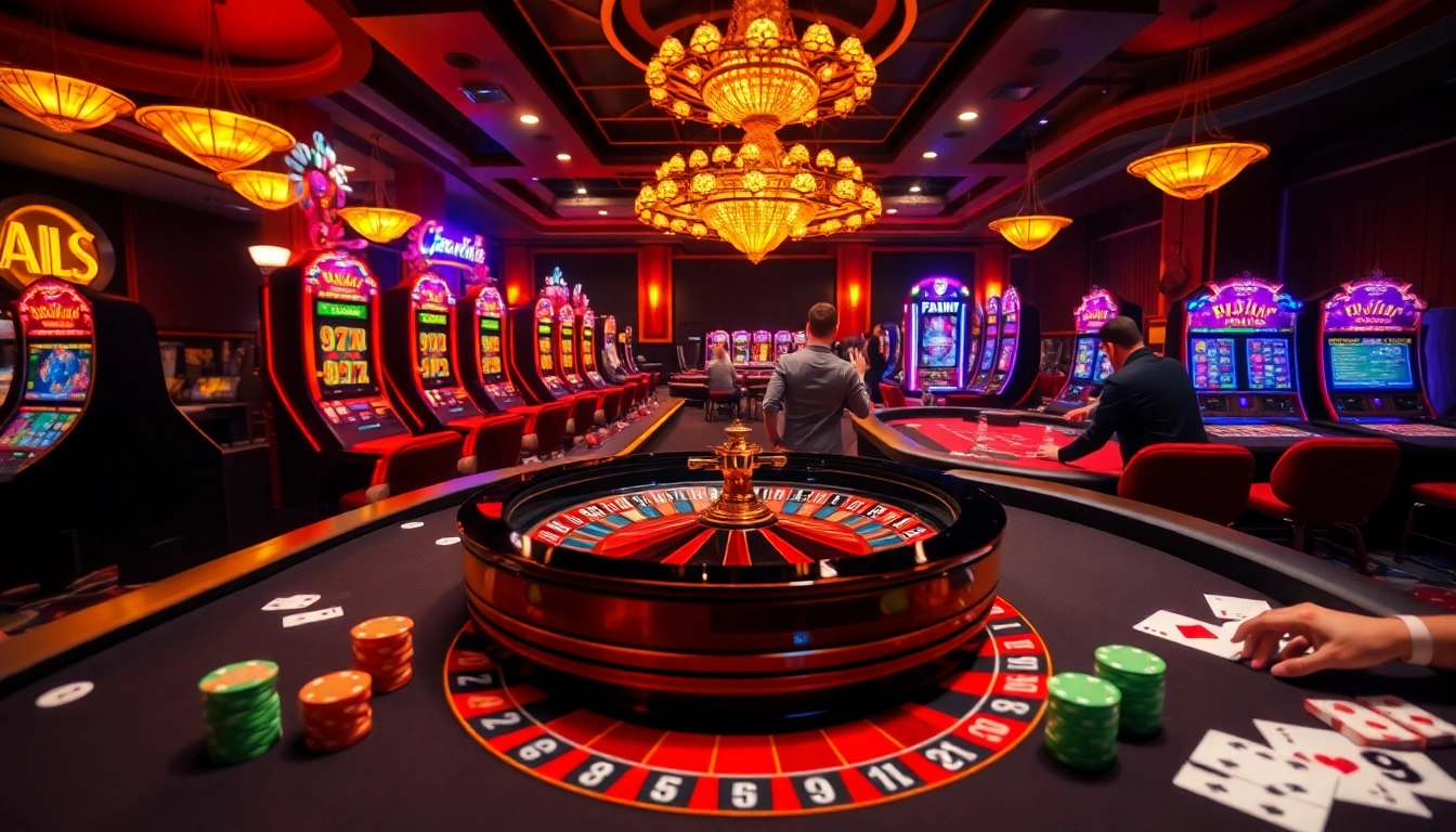 Engaging players in a thrilling rikvip casino experience with vibrant games and luxurious atmosphere.