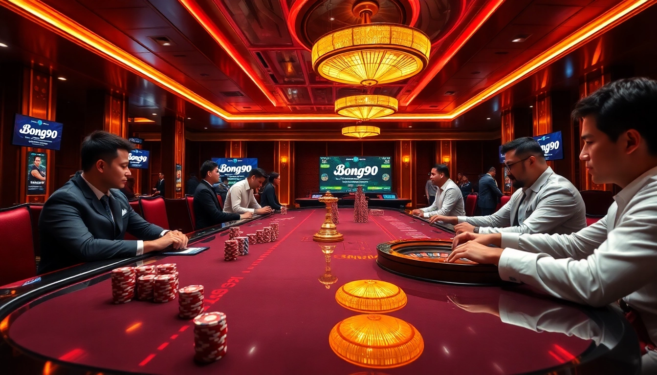 Bong99 offers a thrilling casino experience with high-stakes betting tables and vibrant gaming atmosphere.