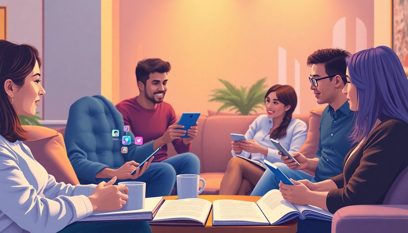 Explore diverse adults engaging with free nsfw ai chatbots in a modern workspace.