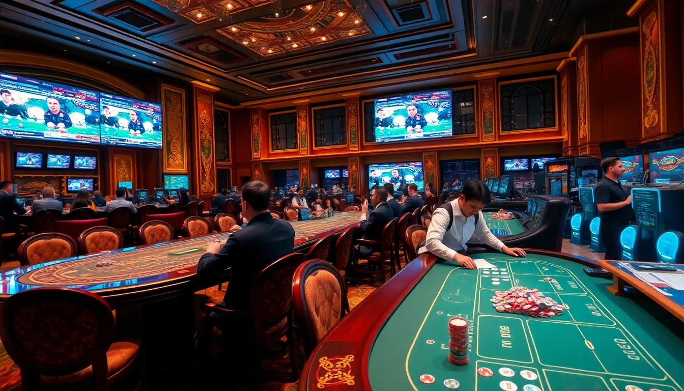 Bettors engaging in đá gà trực tiếp with live action displayed, capturing the excitement of the match.