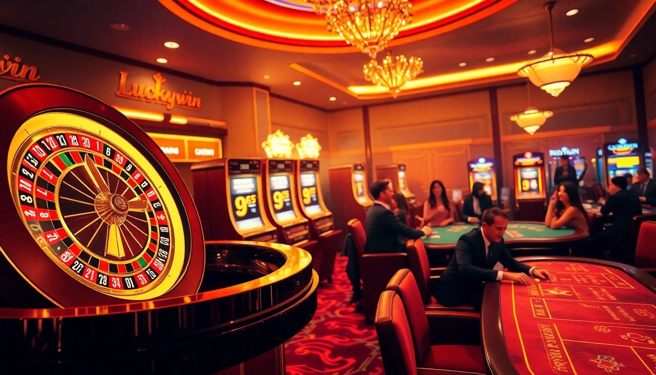 Players enjoying high-stakes gaming excitement at Luckywin online casino.