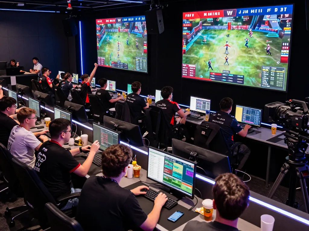 TR88 esports gameplay excitement with fans engaging in live betting strategies at a vibrant venue