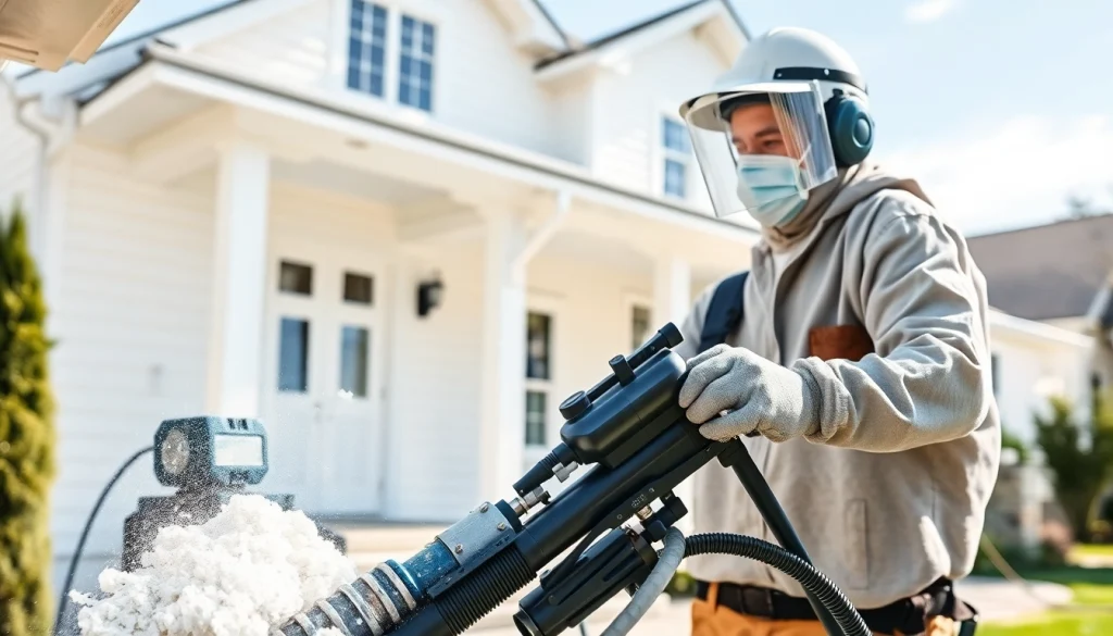 Technician performing spray foam removal Littlehampton on a home, illustrating effective insulation extraction.
