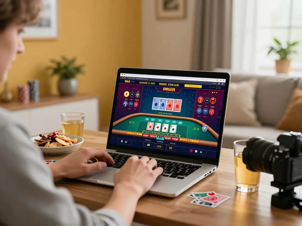 Engaging in online gambling at vmax's modern casino platform with live dealer.