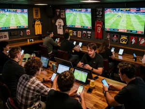 Experience the thrill of betting on f8bet com during live sports events at a lively sports bar.
